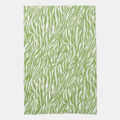 Groene Safari Zebra Dier Bruidsbruiloft Theedoek (Verticaal)