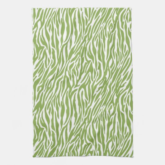 Groene Safari Zebra Dier Bruiloft Feest Theedoek (Verticaal)