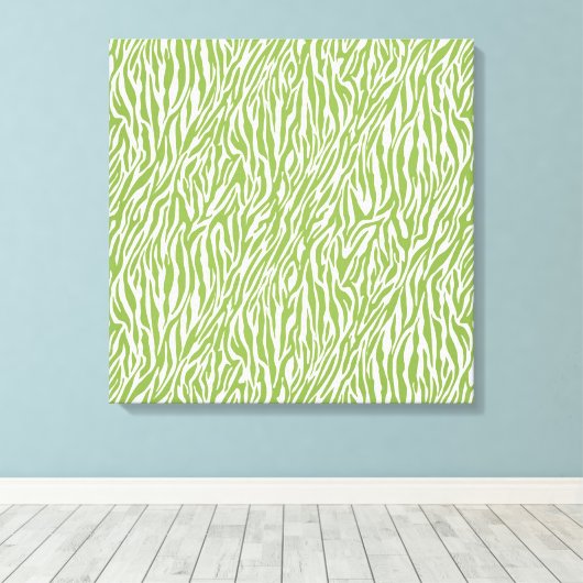Groene Safari Zebra Print (Insitu (Houten vloer))