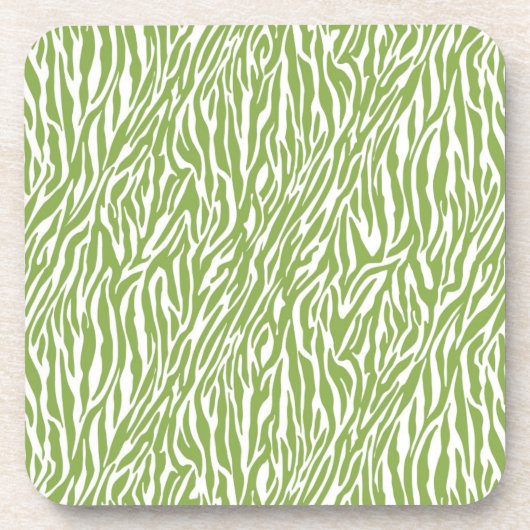 Groene Safari Zebra Print Bier Onderzetter (Voorkant)
