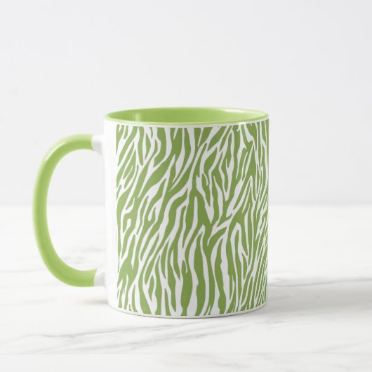 Groene Safari Zebra Print Mok (Links)