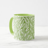 Groene Safari Zebra Print Mok (Voorkant links)