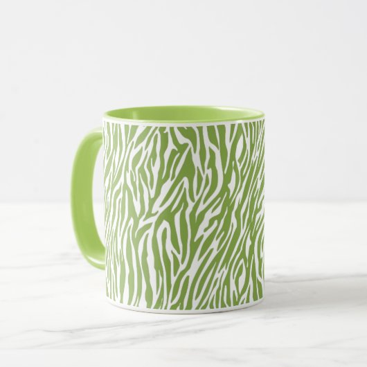 Groene Safari Zebra Print Mok (Voorkant links)