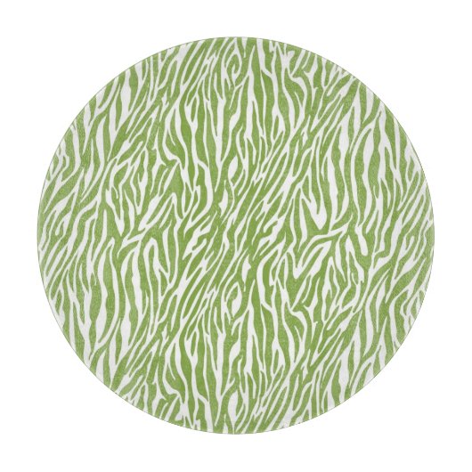 Groene Safari Zebra Print Snijplank (Voorkant)