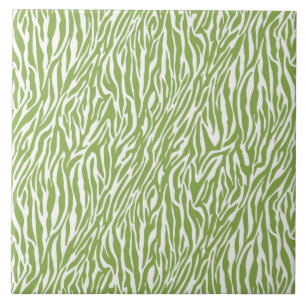 Groene Safari Zebra Print Tegeltje
