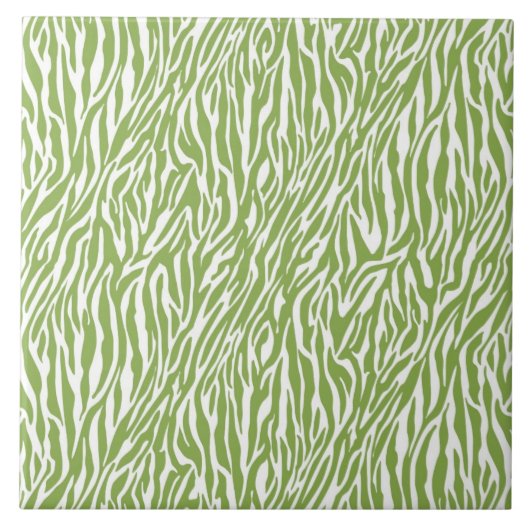 Groene Safari Zebra Print Tegeltje (Voorkant)