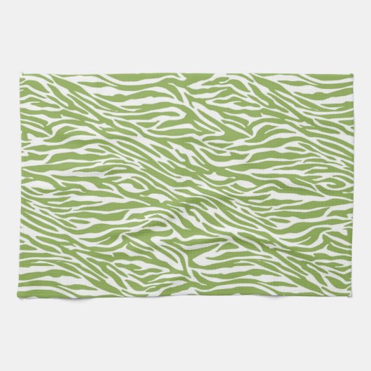 Groene Safari Zebra Print Theedoek (Horizontaal)