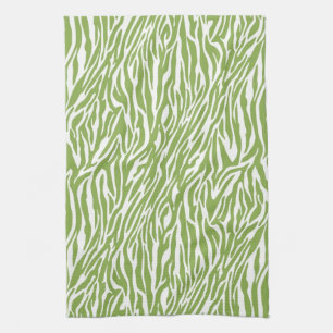 Groene Safari Zebra Print Theedoek