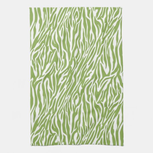 Groene Safari Zebra Print Theedoek (Verticaal)