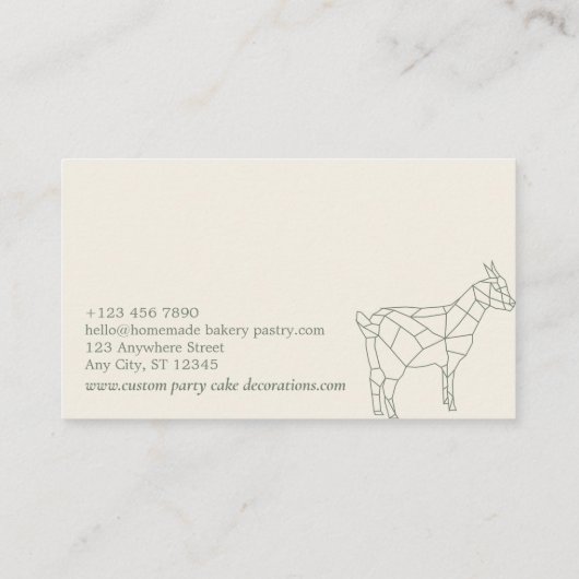 Groene Sage Animal Lowpoly Farmer Goat Visitekaartje (Achterkant)