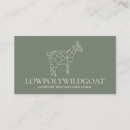 Groene Sage Animal Lowpoly Farmer Goat Visitekaartje