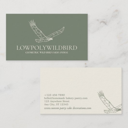 Groene Sage Animal Lowpoly Wild Bird Visitekaartje (Voorkant / Achterkant)