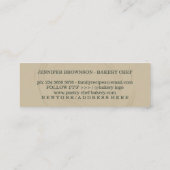 Groene Sage Beige Waterverf Modern Unique Bakery Mini Visitekaartje (Achterkant)