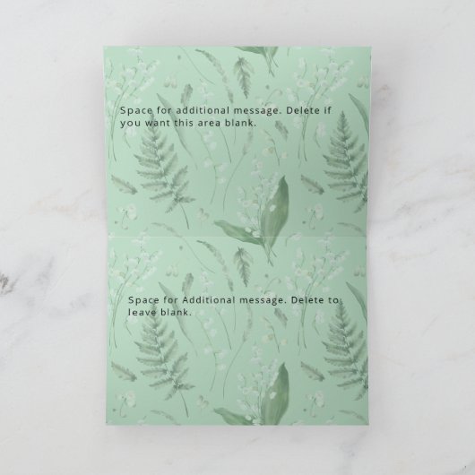 Groene Sage Lelie van de Vallei Custom Verjaardag  Kaart (Binnen)