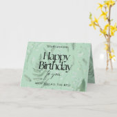 Groene Sage Lelie van de Vallei Custom Verjaardag Kaart (Gele Bloem)