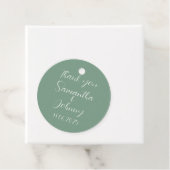 Groene Sage Script Eenvoudige Elegante Klassieke B Bedankjes Labels (In situ)
