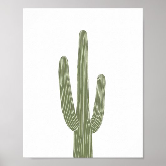Groene Saguaro Cactus Zuidwestelijke Tuin Decorati Poster (Voorkant)