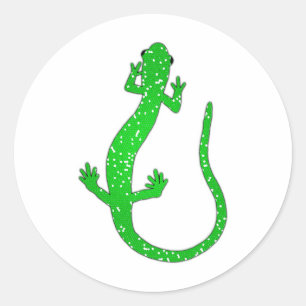 Groene Salamander Logo Ronde Sticker