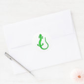 Groene Salamander Logo Ronde Sticker (Envelop)