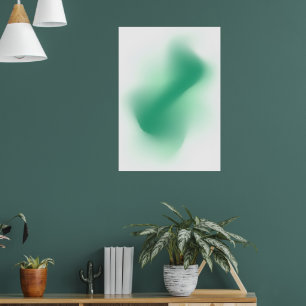 Groene Salie Aura Blob Minimalistische Abstracte K Poster