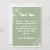Groene salie baby shower bedankkaart kaart (Voorkant)