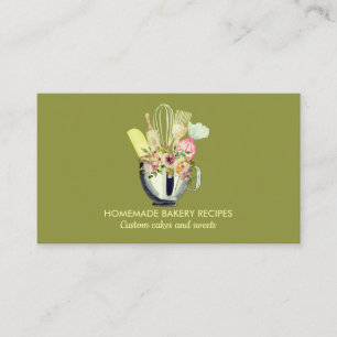 Groene Salie Bakkerij Cake Maker Cupcake Winkel Visitekaartje