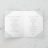 Groene salie blad monogram kunst bruiloft programm programma (Binnen)