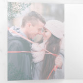 Groene salie blad monogram kunst foto bruiloft pro drieluik programma (Binnenzijde eerst)