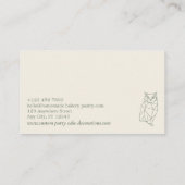 Groene Salie Dier Laagpoly Uil Visitekaartje (Achterkant)