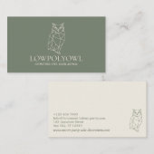 Groene Salie Dier Laagpoly Uil Visitekaartje (Voorkant / Achterkant)