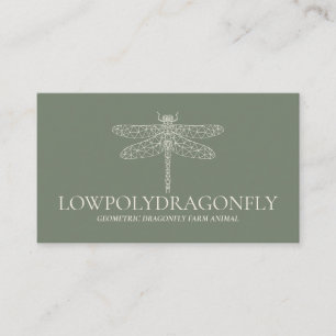 Groene Salie Dier Laagpoly Waterjuffer Visitekaartje