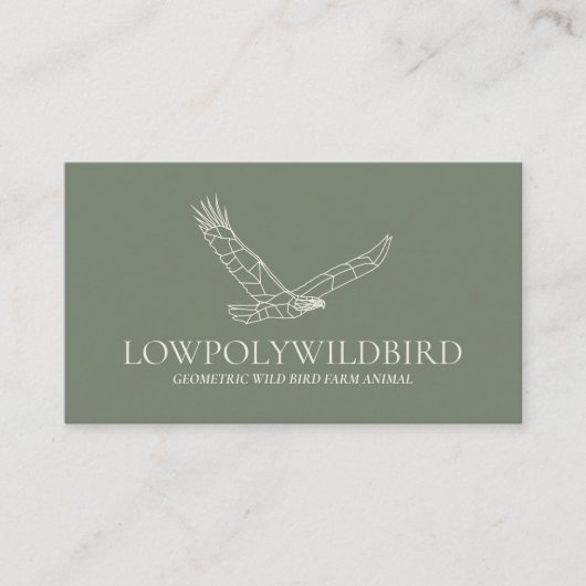 Groene Salie Dier Laagpoly Wilde Vogel Visitekaartje (Voorkant)