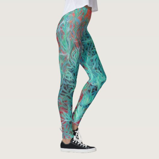 Groene Salie en Rode Zand Leggings (Rechts)