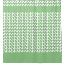 Groene salie en witte moderne scherpe golven douchegordijn