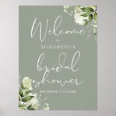 Groene Salie Groene Bruiloft Borrel Welcome Bord Poster (Voorkant)