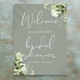 Groene Salie Groene Bruiloft Borrel Welcome Bord Poster