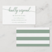 Groene Salie Kalligrafie Bruiloft Online RSVP Informatiekaartje (Voorkant / Achterkant)