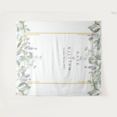 Groene Salie Lila Bruiloft Foto Booth Achtergrond Wandkleed (Voorkant (horizontaal))