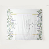 Groene Salie Lila Bruiloftsfotocabine Achtergrond Wandkleed (Voorkant (horizontaal))