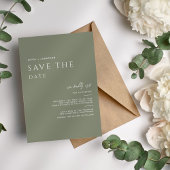 Groene Salie Minimalistische Elegante Bruiloft Save The Date