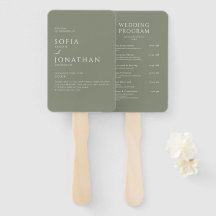 Groene Salie Minimalistische Elegante Trouwprogram