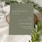 Groene salie minimalistische ochtend na de bruilof kaart