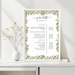 Groene Salon Prijslijst Poster
