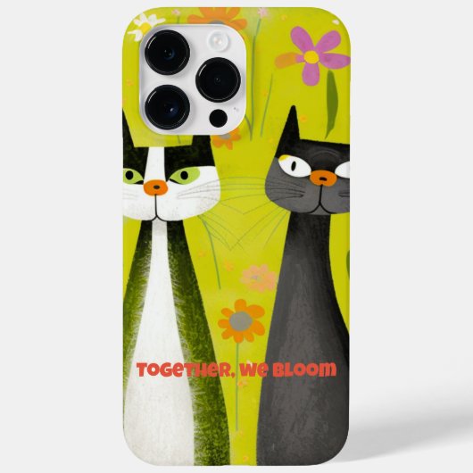 Groene "Samen, wij bloom" katten Case-Mate iPhone Case (Achterkant)
