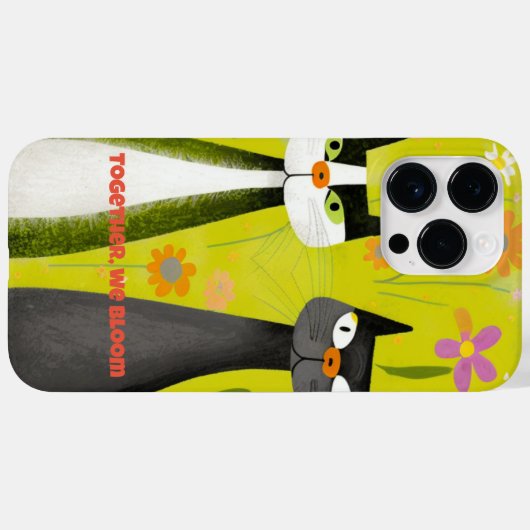 Groene "Samen, wij bloom" katten Case-Mate iPhone Case (Achterkant (horizontaal))