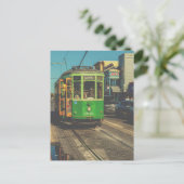 groene San Francisco Streetcar Briefkaart (Staand voorkant)