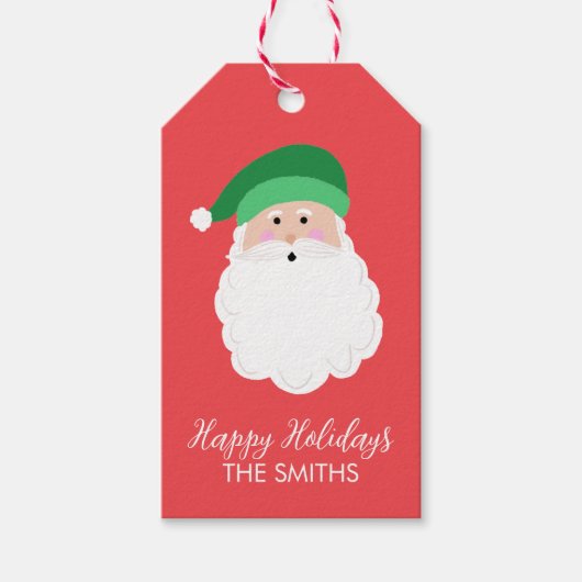 Groene Santa Custom Gift Labels Cadeaulabel (Voorkant)