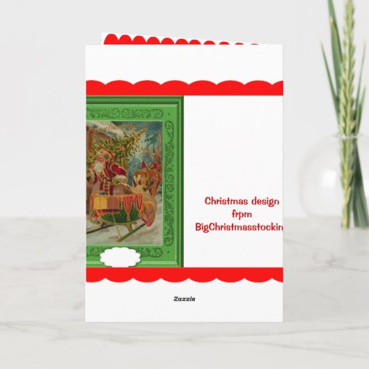 Groene santa feestdagen kaart (Achterkant)