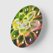 Groene sappige plant kunst wandklok (Hoek)