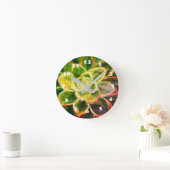 Groene sappige plant kunst wandklok (Huis)